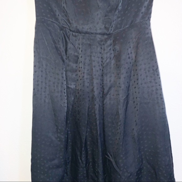 WHBM Black Strapless 💯% Silk Confetti Dot Dress - Picture 4 of 15